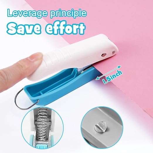 UCEC 2pcs Circle Handheld Hole Paper Punch, 1/4 Inch Punchers - Image 3