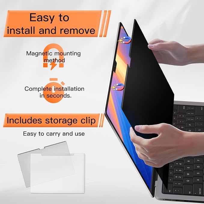 Mamol Magnetic Privacy Screen MacBook Pro 16 Inch 2021-2026, Removable Anti - Image 4