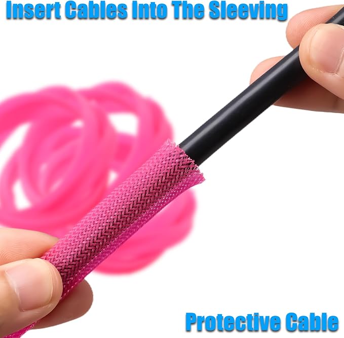 25ft PET Expandable Braided Cable Sleeve 1/4inch Pet Braided Cable Sleeve - Image 4