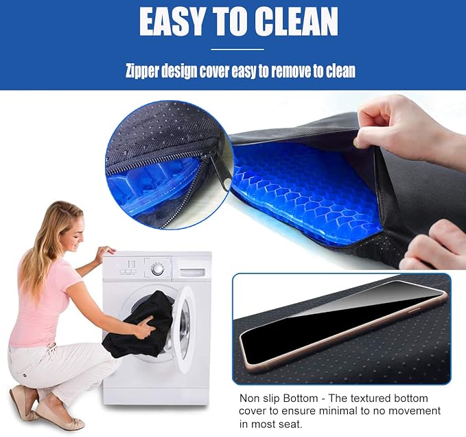 Gel Seat Cushion for Long Sitting Pressure Relief - Image 7