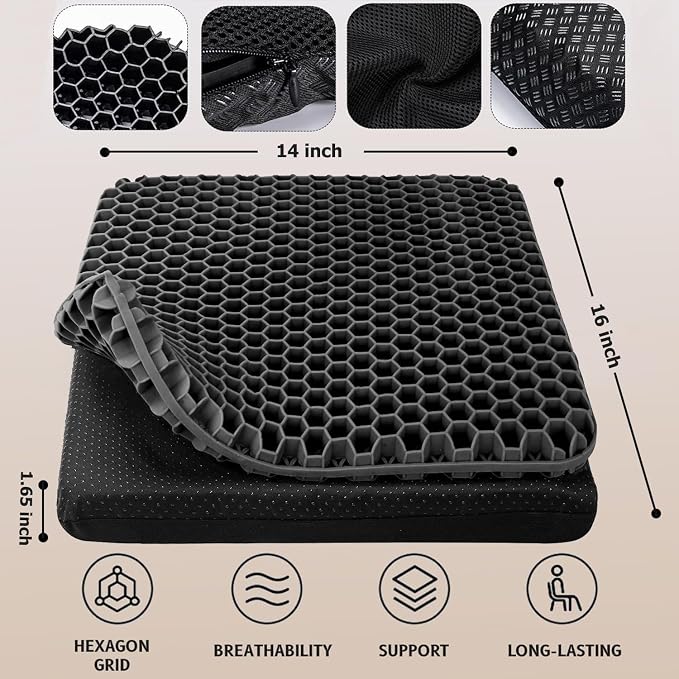 Gel Seat Cushion, Double Thick Egg Gel Cushion - Image 5
