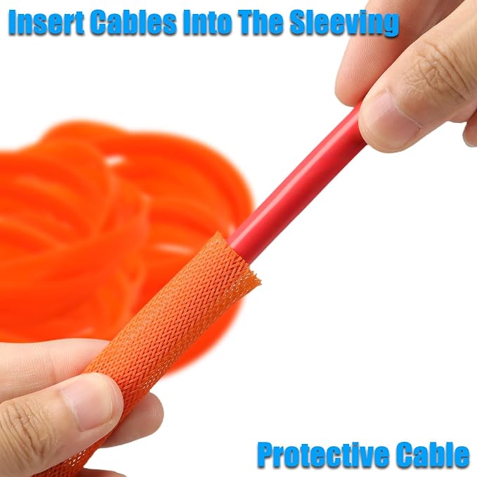 25ft PET Expandable Braided Cable Sleeve 1/6inch Pet Braided Cable Sleeve - Image 4