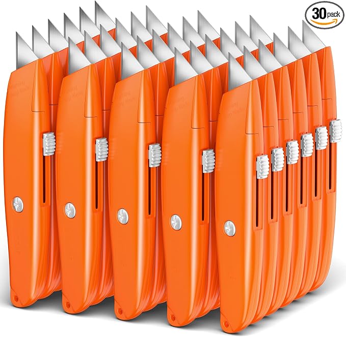 DIYSELF 30 Pack Box Cutter Heavy Duty Aluminium Shell Utility Knife | SK5 Steel by DIYSELF