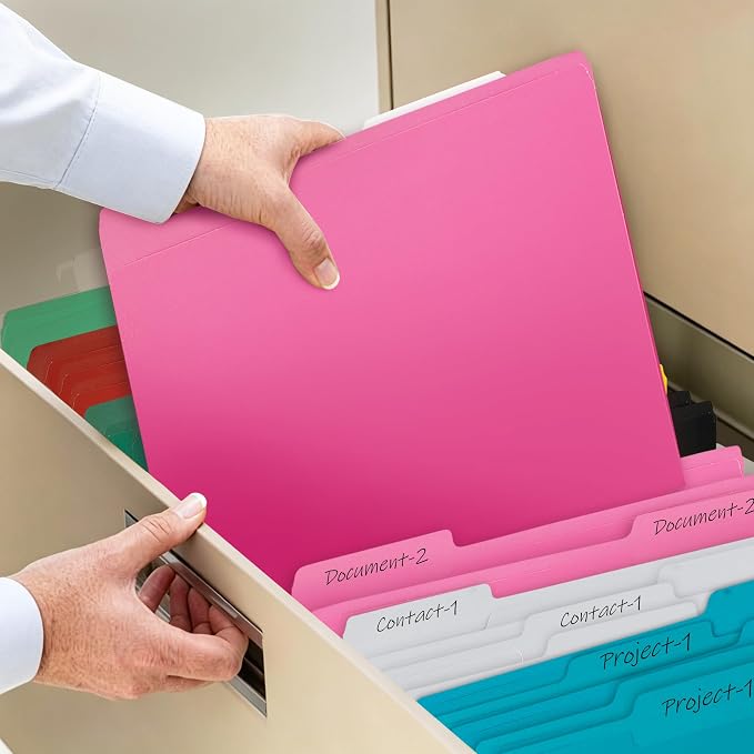 100 Packs Colored File Folders, Two Tone Color File Folder 8.5 x 11 Inch - Image 6
