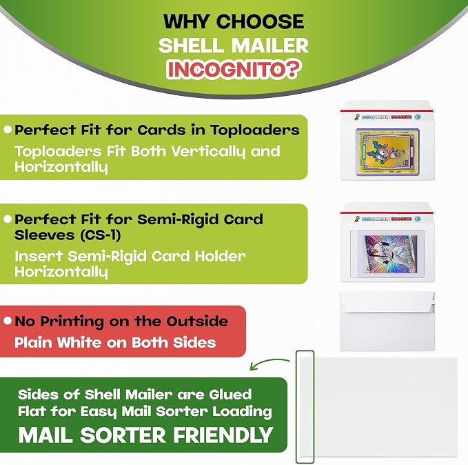 100 Pack Shell Mailer Incognito Trading Card Envelopes by Hobby Armor, Perfect - Image 5