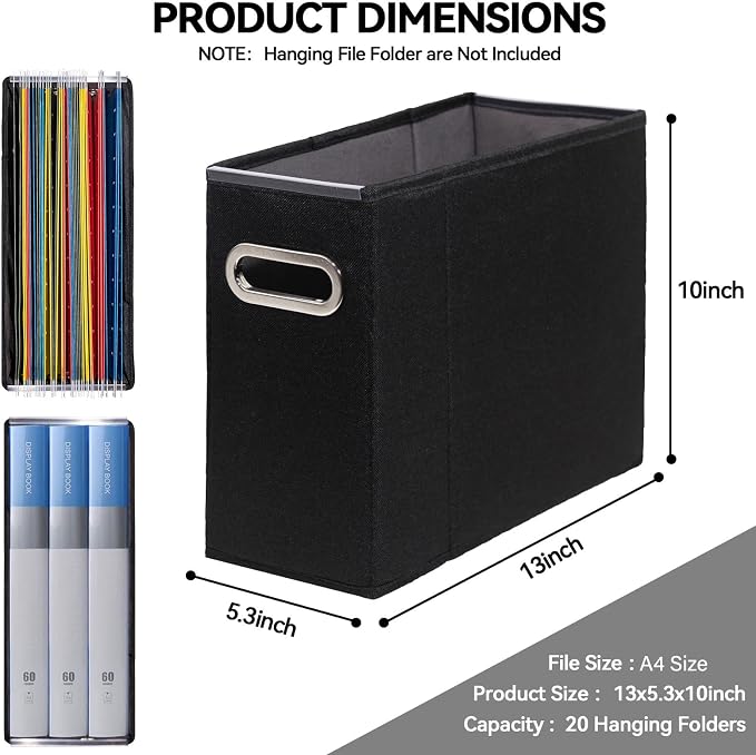 6 Packs Letter Size File Organizer, File Folders Organizer, Fabric Storage Box - Image 2