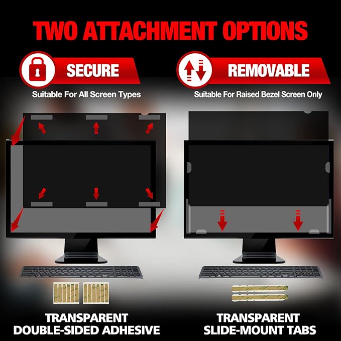 Computer Privacy Screen Filter for 23.6 Inch 16:9 Widescreen Monitor, - Image 7