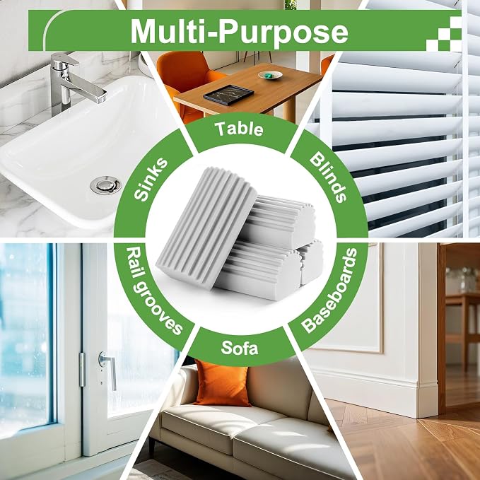 Jeymei 4-Pack Damp Clean Duster Sponge, Duster Baseboard Cleaner Sponge - Image 5