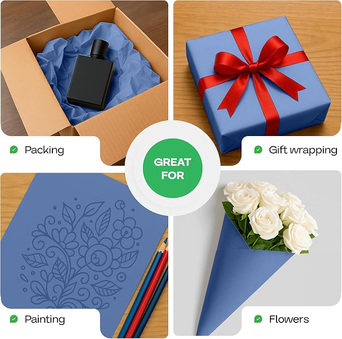 Blue Kraft Paper Roll 12" x 1200" - Image 6