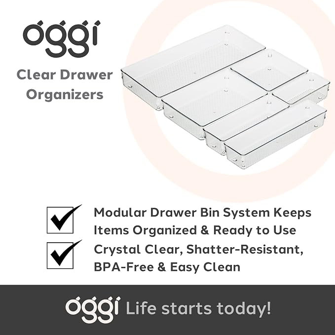 Oggi Clear Drawer Organizer | 6" X 9" | Pack of 2 | - Image 7