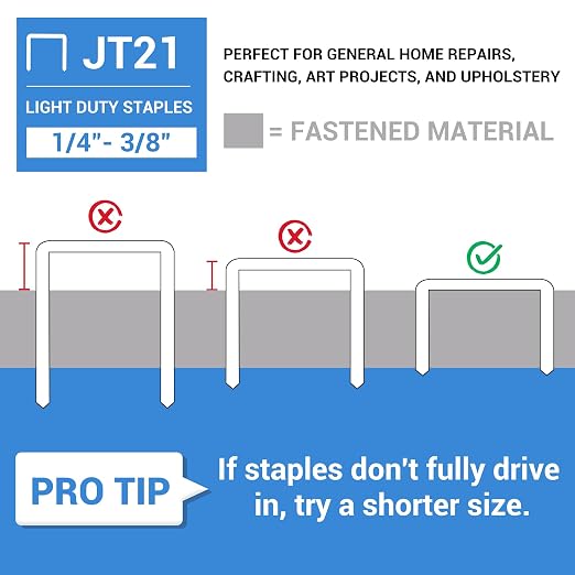 meite JT21 Staples, 1/4 Inch Galvanized Fine Wire Staples - Image 4