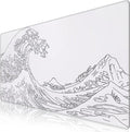 iCasso White Mouse Pad, Extended Gaming Mouse Pad, Large Stable Rubber Base by iCasso