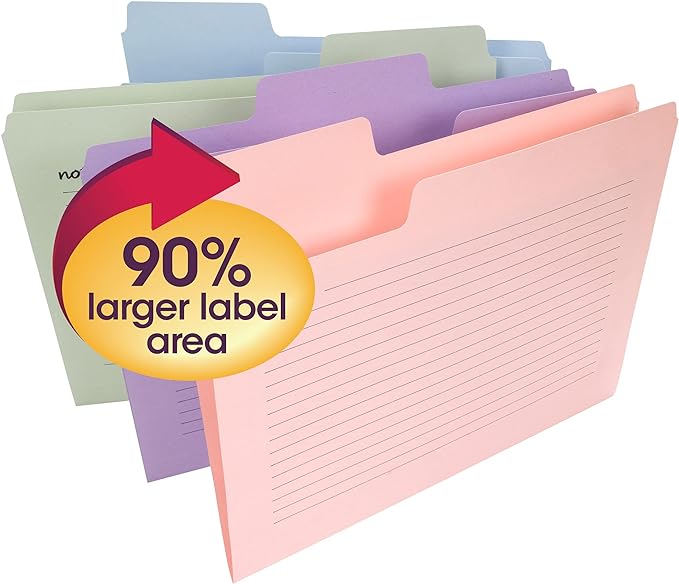 Smead SuperTab Oversized Tab File Folders, 1/3-Cut Oversized Tabs, Letter Size - Image 2