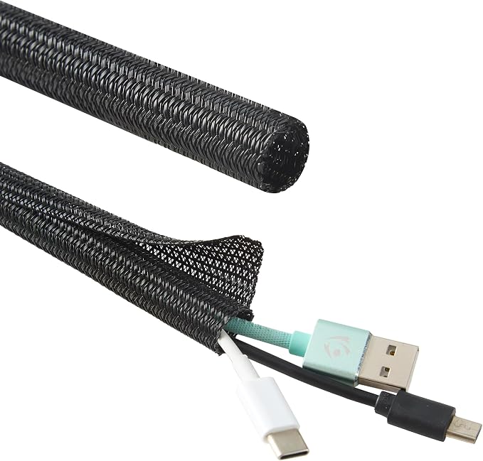 Split Wire Loom 2pcs 3/4 Inch 5ft, Braided Cable Sleeve - Image 9