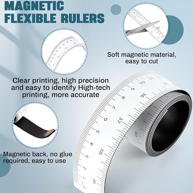 Relaxweex 1 Pcs 39.37 Inch Magnetic Ruler Flexible Tape Magnetic Tape Measure - Image 4