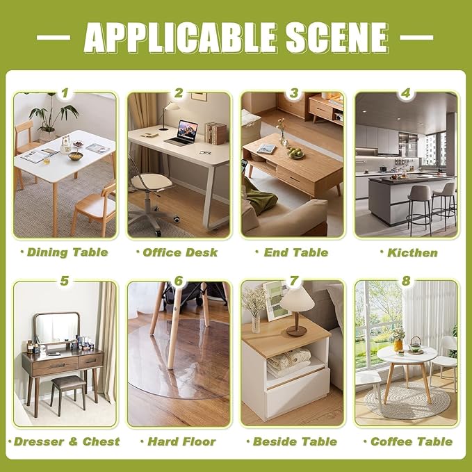 OstepDecor Clear Table Cover Protector 22 x 54 Inch, 1.5mm Thick Plastic Table - Image 5