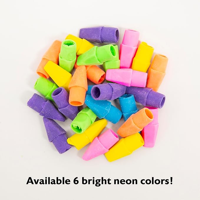 BAZIC Eraser Sets, 18 Per Pack | non-abrasive; Slide onto standard pencils; - Image 4