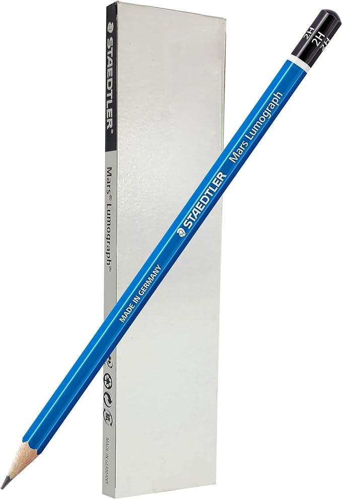 STAEDTLER Mars Lumograph 2H Graphite Art Drawing Pencil, 6 Pencils by Staedtler
