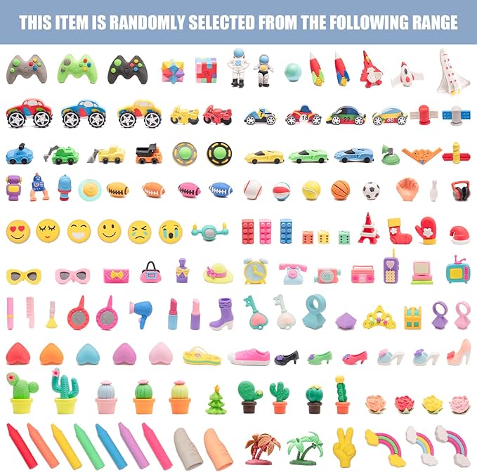 90pcs 3D Cute Kids Erasers, Random Desktop Pet Toys Gifts, Classroom Rewards - Image 5