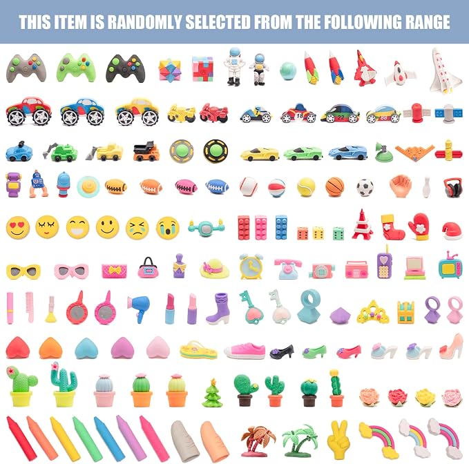 240pcs 3D Cute Kids Erasers, Random Desktop Pet Toys Gifts, Classroom Rewards - Image 5