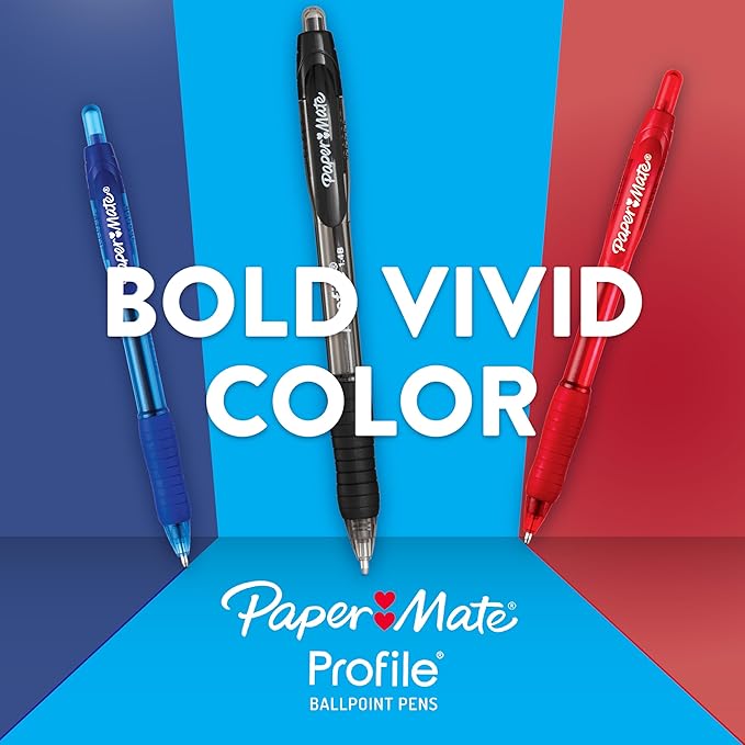 Paper Mate Profile Retractable Ballpoint Pens Bold Point Black - Image 3