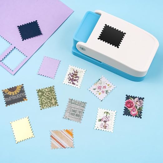 BAOFALI 2Pcs/Set 1X0.8inch Rectangular Postage Stamp Punch, Scalloped Rectangle - Image 6