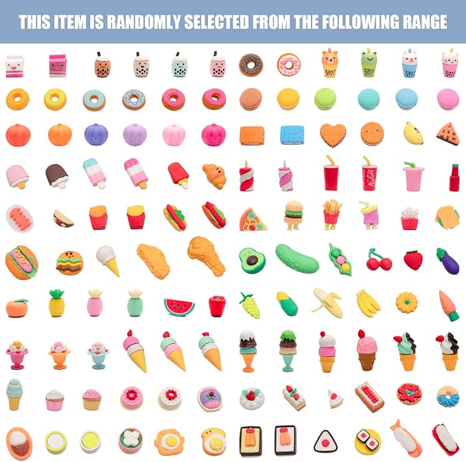 156pcs 3D Cute Kids Erasers, Random Desktop Pet Toys Gifts, Classroom Rewards - Image 7