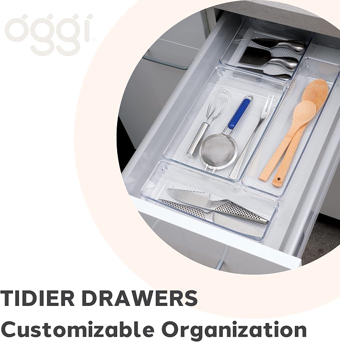 Oggi Set of 5 Clear Drawer Organizers - Image 6