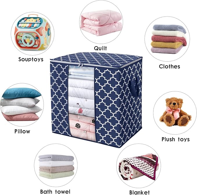 WISELIFE Storage Bags 2 Pack/100L Large Blanket Clothes Organization and - Image 5