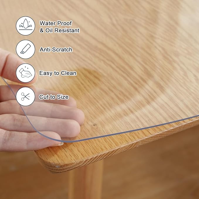 LovePads Clear Table Cover Protector, 48 x 96 Inch 2mm Thick Plastic Table Cover - Image 3