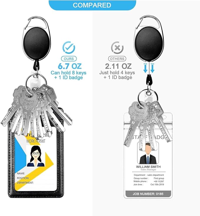 Teskyer Badge Reel, 20 Pack Retractable Badge Holders - Image 2