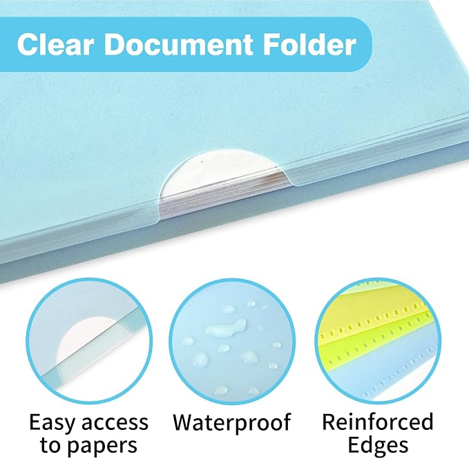 12 Pack Plastic File Folders, Letter Size Clear Project Sleeves - Image 3