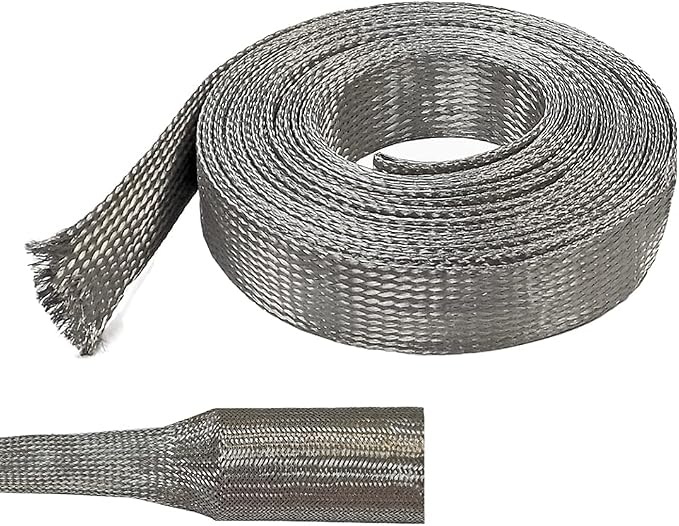 Electriduct 1/2" Tinned Copper Metal Braid Sleeving Flexible EMI RFI Shielding by Electriduct