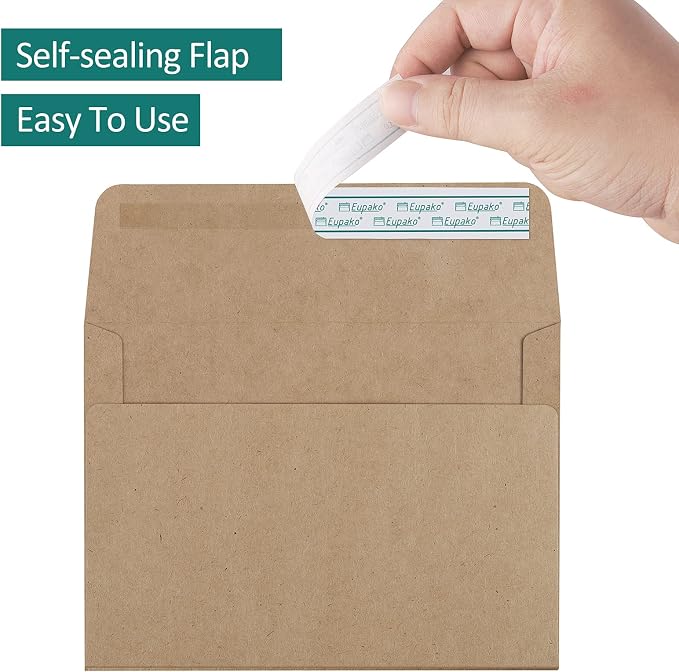 Eupako 5x7 Envelopes Self Seal 100 Pack, Kraft Paper Envelope - Image 3
