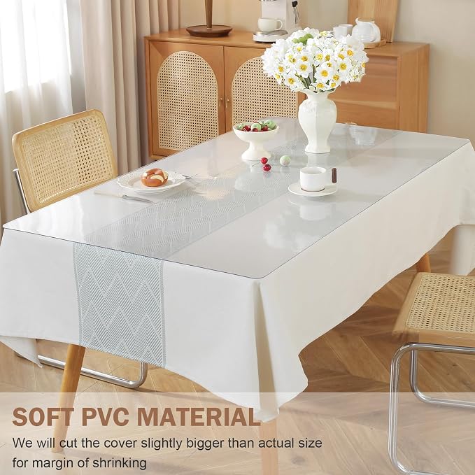 LovePads Frosted Table Cover Protector 42 x 108 Inch, 1.5mm Thick Plastic Table - Image 4