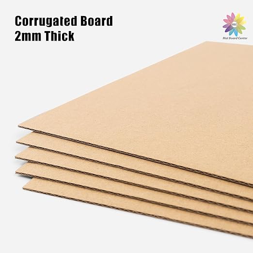 Mat Board Center, 50 Corrugated Cardboard Sheets 10x10 Inches Flat Card Board - Image 3