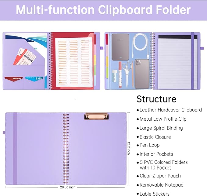 HAUTOCO Spiral Leather Clipboard Folio - Image 3