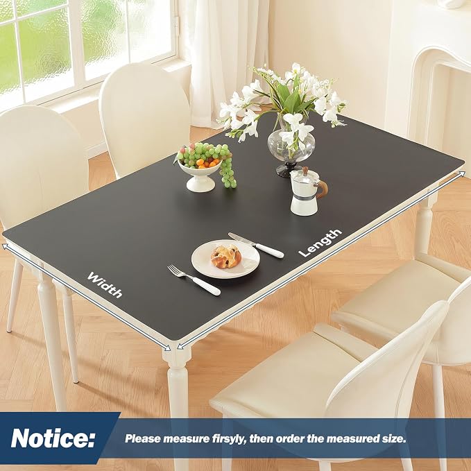 OstepDecor Black Table Cover Protector 42 x 84 Inch, 1.5mm Thick Plastic Table - Image 2
