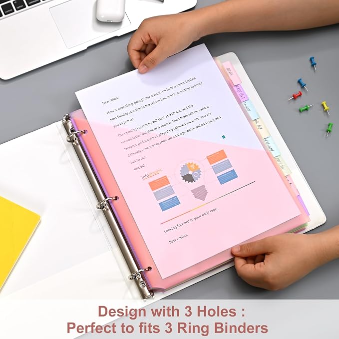 8-Tab Binder Dividers with 2 Pockets, Index Pockets - Image 6