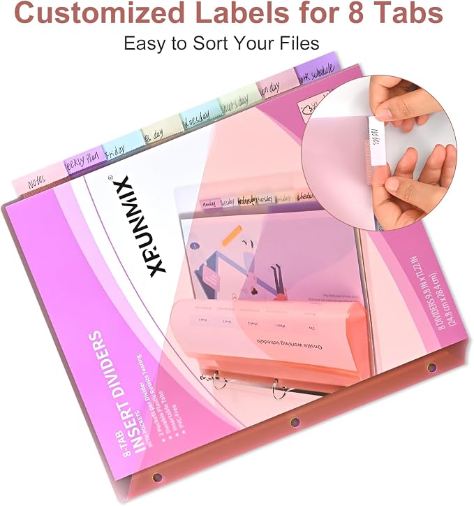 8-Tab Binder Dividers, Index Pockets - Image 3
