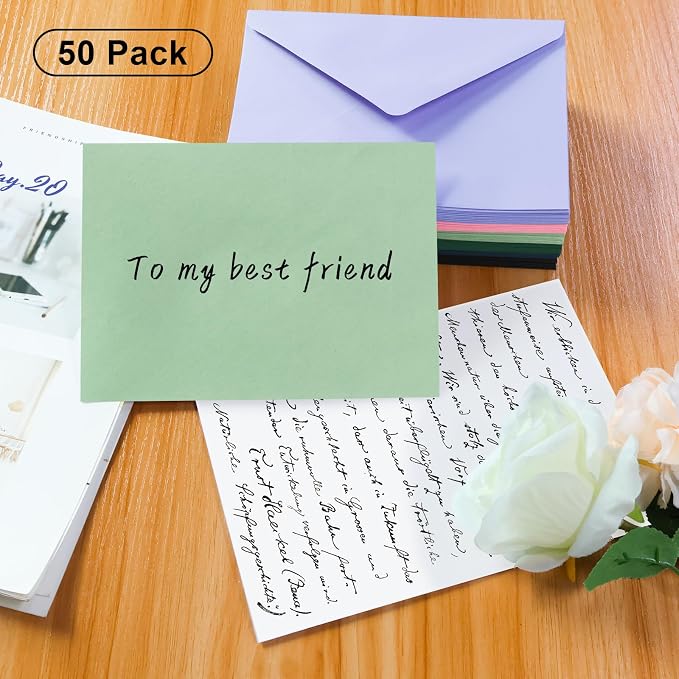 50 Pack A7 Envelopes, Sage Green Greeting Card Envelopes Self Seal, 5.24 x 7.24 - Image 4