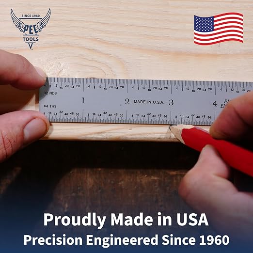 PEC Tools 6"/150mm Flexible Metal Ruler, High-Quality Machinist Ruler, Satin - Image 4