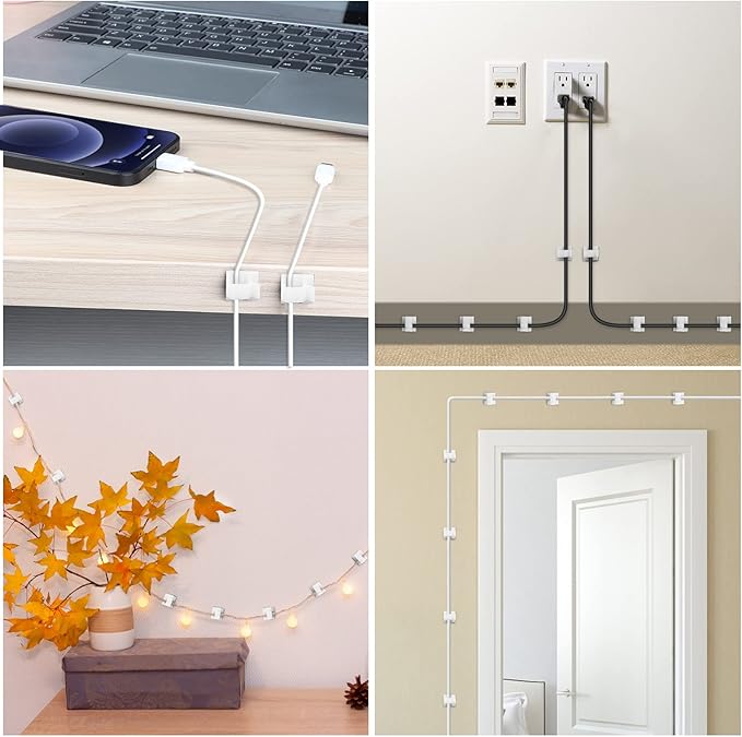 Adhesive Cable Clips Clear, Upgraded Christmas Outdoor Light Clips, Wire Holder - Image 6