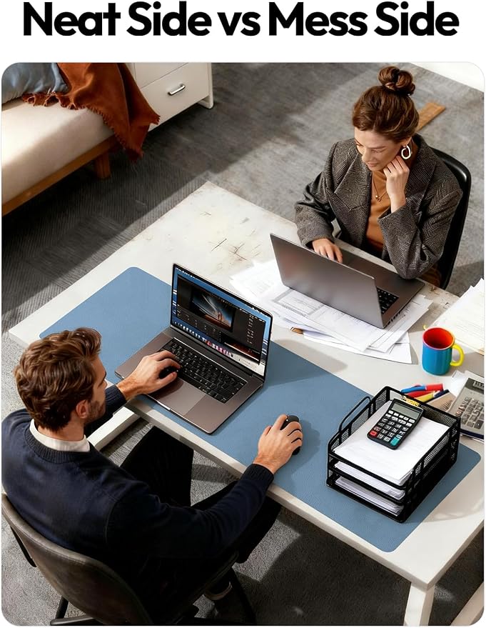 YSAGi Leather Desk Protector, Office Mat, Large Mouse Pad, Non-Slip PU Leather - Image 6