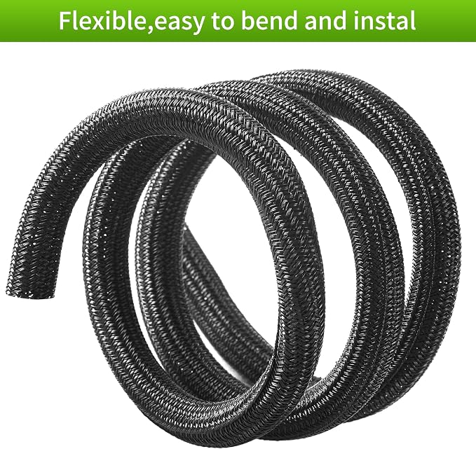 Split Wire Loom 1 Inch 25ft, Braided Cable Sleeve - Image 3