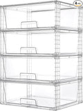 Vtopmart 4 Pack Large Stackable Storage Drawers, Easily Assemble Clear Acrylic by Vtopmart