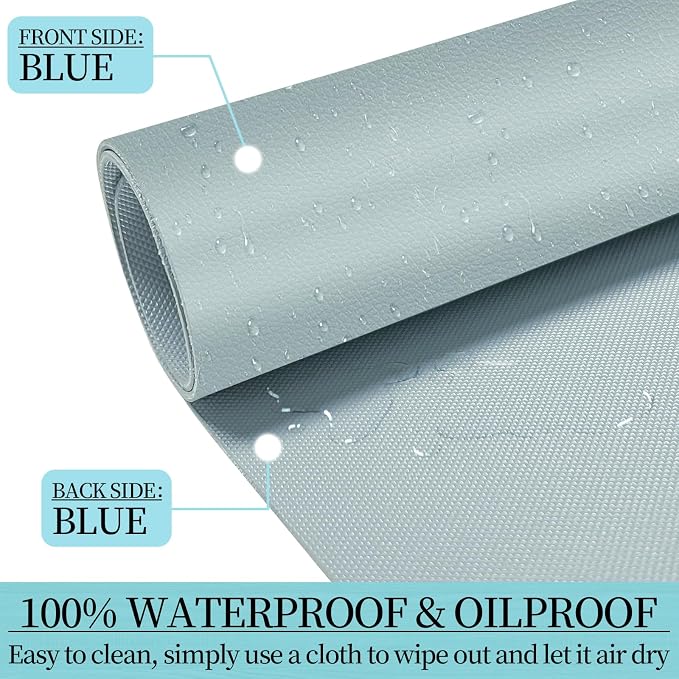 Large Desk Pad Mat, Leather Blue Desk Mat - Image 4