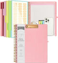 Ospelelf Pink Foldable Spiral Clipboard Folio by OspelelfOfficeSupplies
