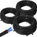 Sasylvia 1/4", 3/8" x 100ft Split Wire Loom Tubing Assortment Black Flexible by Sasylvia