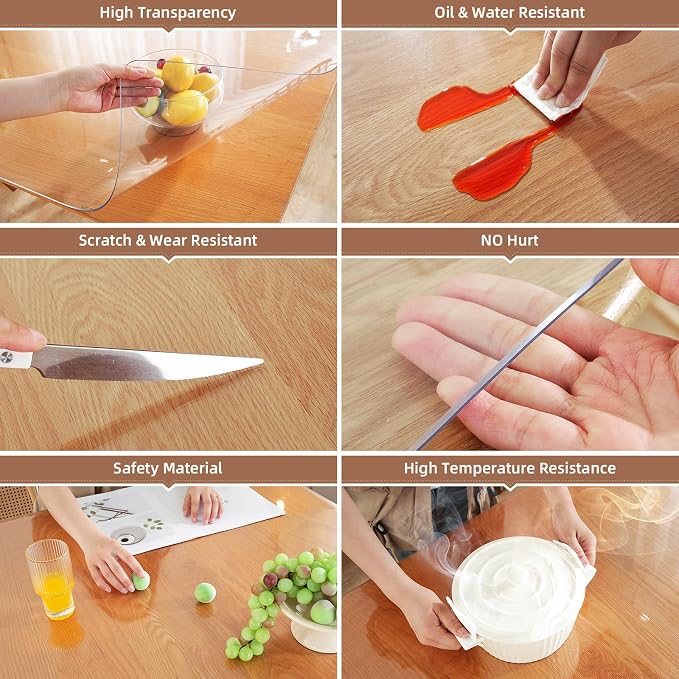 Warmstar Clear Table Protector 2mm Thick, 48x60Inch Clear Table Cover Protector - Image 3